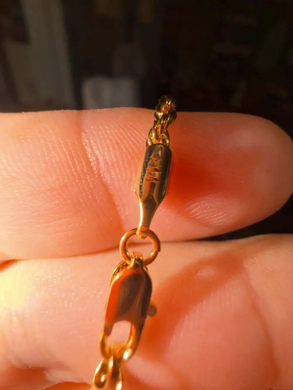 14K Yellow Gold pvd plated 2mm Diamond Cut Rope Chain 21 inch - Picture 4 of 4